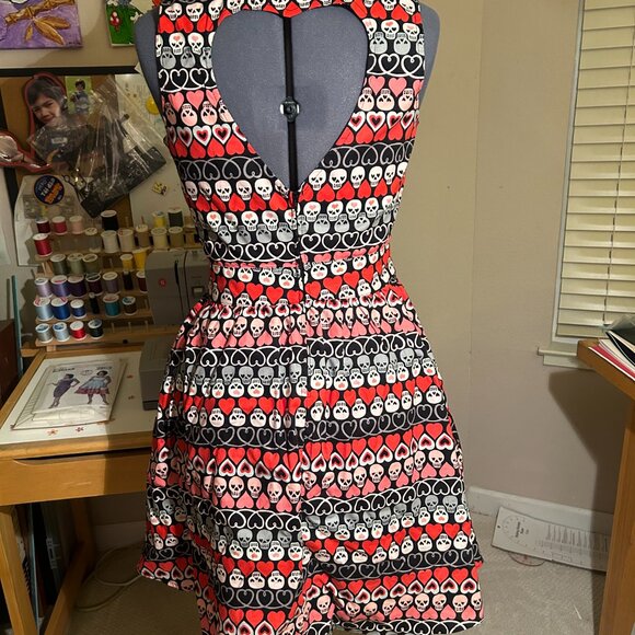 Modcloth Folter Size M Skull Dress with Heart Cut Out - Picture 2 of 2